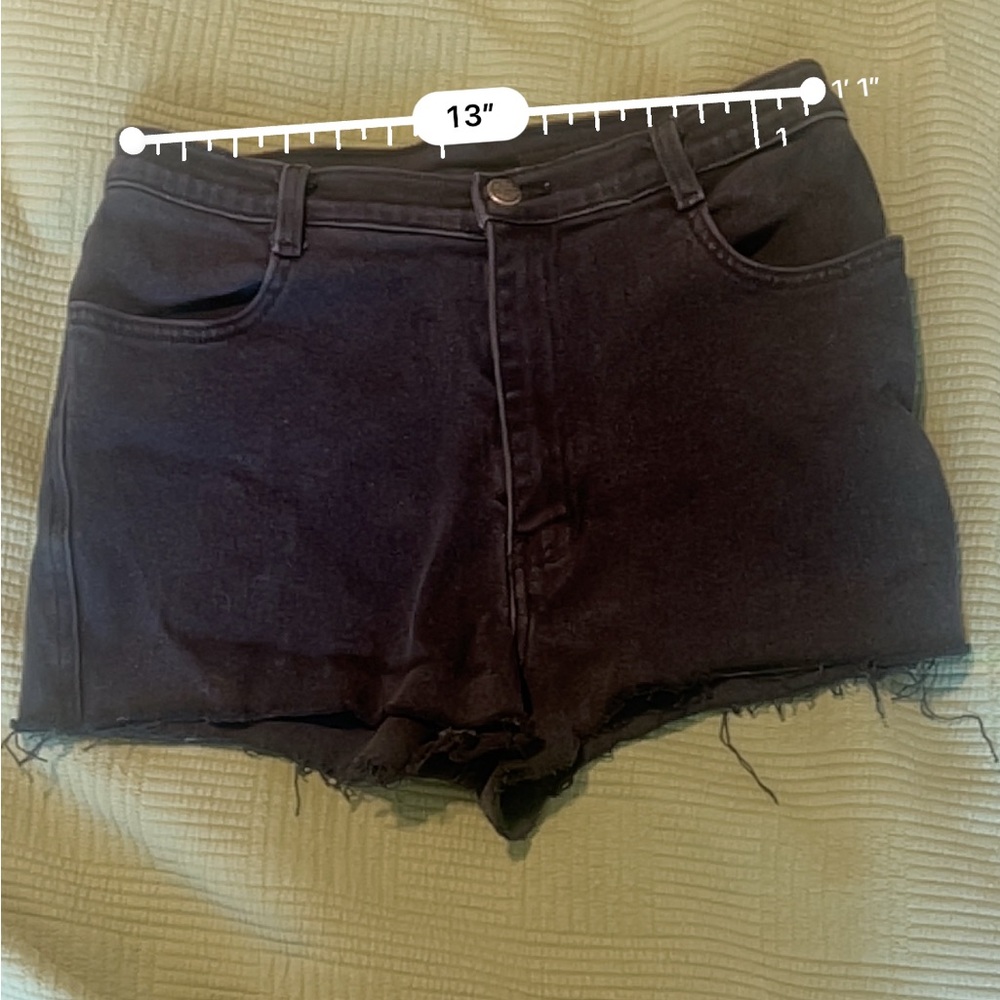 Harley- Davidson Vintage Women Black Cut- Off  Denim Shorts Size 10 - Picture 11 of 14